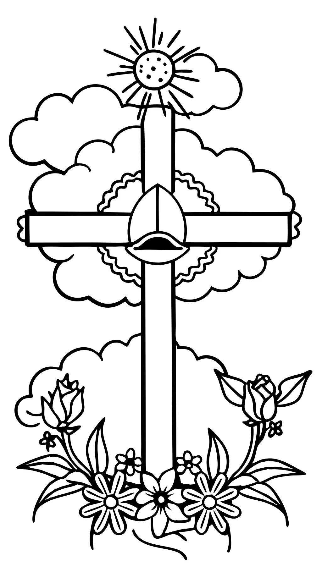 coloring page jesus cross